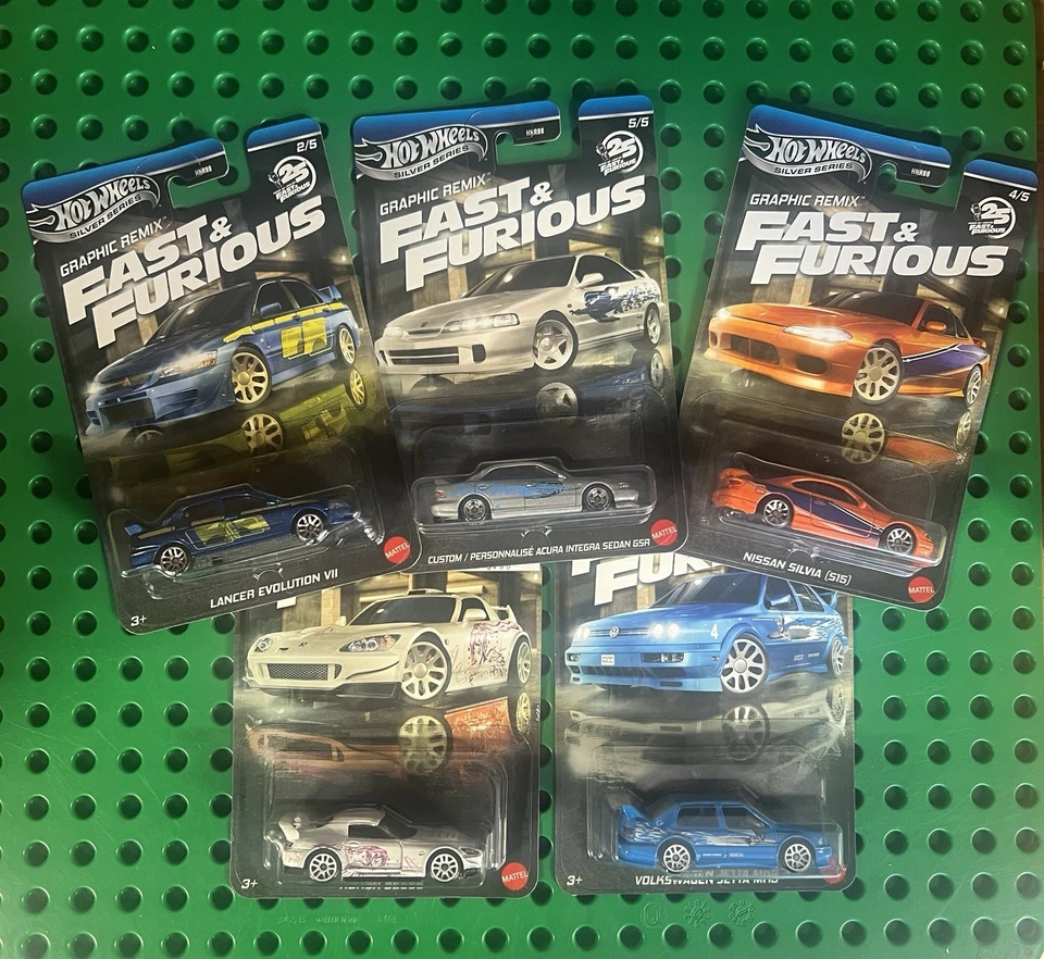 NEW 2025 Hot Wheels Silver Series Fast & Furious Graphic Remix 5 Set JDM Racing - image 1 of 1
