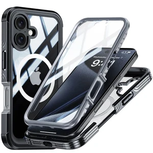 For iPhone 17 Pro Max 16e SE4 15+ Mag Safe Clear Waterproof Case Full Body Cover - Picture 1 of 28
