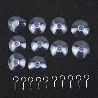 10pcs Finestra Trasparente Ventosa Gancio Vestiti Appendiabiti In Metallo - Immagine 1 di 4
