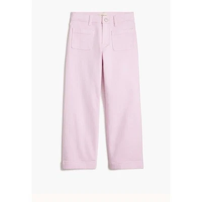 NUEVO Pantalones de mezclilla para niñas talla 4 rosa elástico parche bolsillos Foto 1 de 3