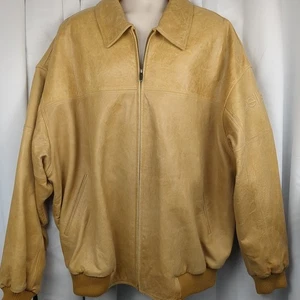 Marc Buchanan Pelle Pelle Brown Leather Bomber Jacket Size 54 Vintage Y2K - Picture 1 of 19
