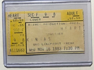 ORIGINAL USED CONCERT HEART AND KANSAS NOV 16TH 1983 FADED - Picture 1 of 2