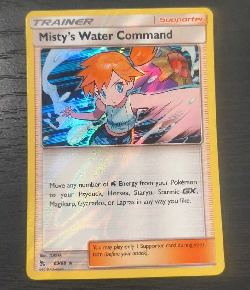 Pokemon Hidden Fates Misty's Water Command Holo Rare Card 63/68 LP - Image 1 of 1
