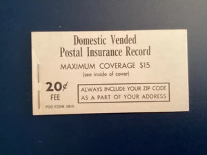 ICOLLECTZONE  US Vended Postal Insurace Booklet Complete QI2 Type 2 XF NH - Picture 1 of 1