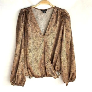 Blusa Sinceramente Jules Estampado Animal Mujer GRANDE Marrón Manga Abullonada Mobwife Carrera - Imagen 1 de 8
