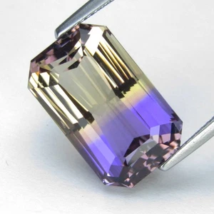 Increíble piedra preciosa de corte elegante radiante de 11,13 quilates ametrino natural 16,8 x 10,4 x 8,8 mm - Imagen 1 de 5