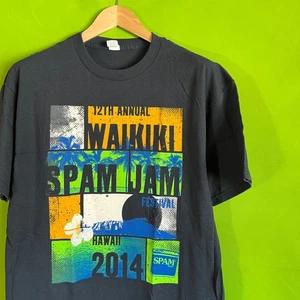 XL Waikiki Spam Jam Festival Shirt Hawaii 2014 double-sided Tourist Graphic Tee - Picture 1 of 7