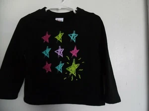 Target Circo brand Girls Pull Over Sweatshirt Black w/ Shiny Stars 3T - Picture 1 of 2