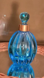 STEPHENS Philae blauer Glas Parfüm Flakon, Art Deco, guter Zustand, signiert - Bild 1 von 6