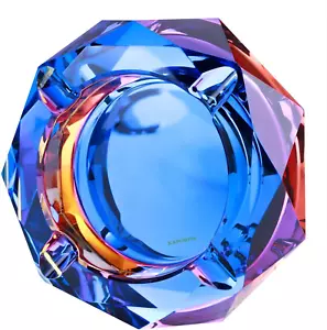 Kaforise Crystal Outdoors Indoors Cigarette Ashtray Ash Holder Case, Colorful Pa - Picture 1 of 12