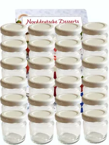 100x Mini Sturzgläser 50ml Marmeladengläser Einmachgläser Einweck Gläschen Weiß - Bild 1 von 3