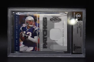 TOM BRADY 2003 PLAYOFF HONORS PATCHES 74/75 GAME WORN JERSEY #PP-12 - BGS 8 - Picture 1 of 4