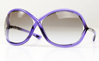 Lunettes de soleil neuves TOM FORD TF9 TF0009 78Z Whitney 64 mm violet surdimensionné Italie
