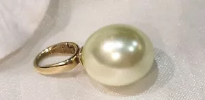 Ketten Anhänger VARIOCLIP 8 Karat/ 333 Gold mit großer Perle in mintgrün - Bild 1 von 6