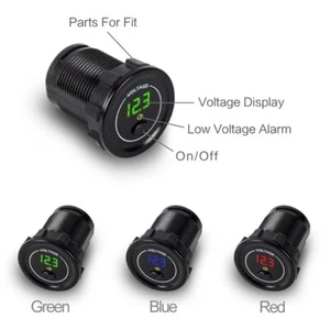 Voltímetro de temperatura de coche 12-24V medidor de voltaje de coche indicador medición digital - Imagen 1 de 8