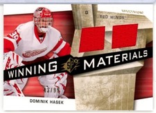2008-09 SPx Winning Materials Spectrum #WMDH Dominik Hasek DUAL JERSEY /99