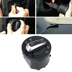 Car Front Headlight Control Switch Black For VW Jetta Golf Mk5 Passat B6 Touran - Picture 1 of 12