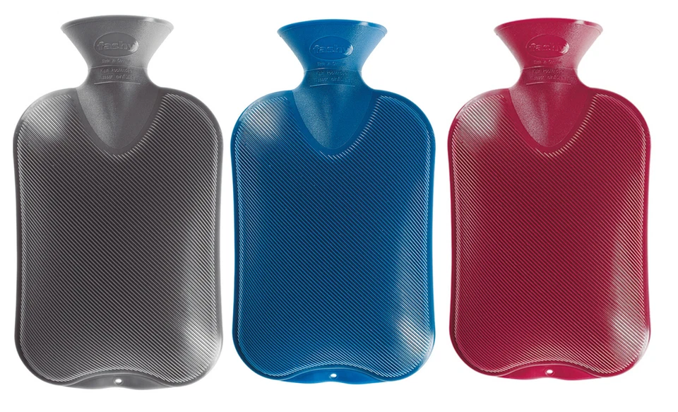 Bottiglia di acqua calda a doppia costina Fashy Latex Free 2,0 L