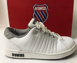 Vgc K Swiss Lozan II Tongue Twisters Trainers, Mens UK Size 4 White - Picture 1 of 19