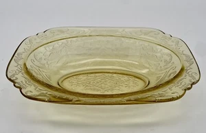 Federal Glas Madrid Bernstein Gelb Vertiefung Glas Servierschale 10" Vintage M3 - Bild 1 von 6