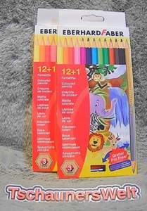 2x 12+1 Buntstifte Eberhard Faber - 24 dreikant Stifte + Spitzer - Gold & Silber - Bild 1 von 3
