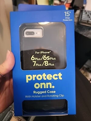 Funda resistente Onn con funda y clip giratorio para iPhone 6plus/6Splus/7plus y 8 Plus Foto 1 de 2