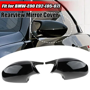 Gloss Black Rear Mirror Cover Caps For BMW 325i 328i E90 E91 E92 E93 Pre-LCI - Foto 1 di 11