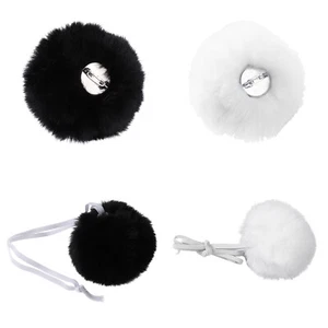 Coniglietto Cosplay Gotico Coda di Coniglio Tinta Unita Peluche Palla con Fascia Elastica Spilla - Foto 1 di 36