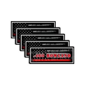 .460 Rowland Ammo Can Decal Ammunition Box Sticker Red Line American Flag 5 Pk - Picture 1 of 2