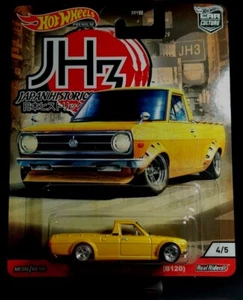1/64 HOT WHEELS JAPAN HISTORICS 1975 DATSUN SUNNY TRUCK B120 YELLOW 4/5 Premium - Picture 1 of 5