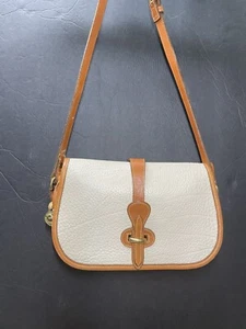 Dooney & Bourke Elfenbein Leder Umhängetasche Handtasche Schultern Tasche Henkel gekürzt - Bild 1 von 12