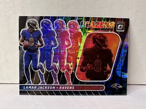 2022 Donruss Optic Lamar Jackson Blazers Black Pandora Prizm /25 SP RAVENS