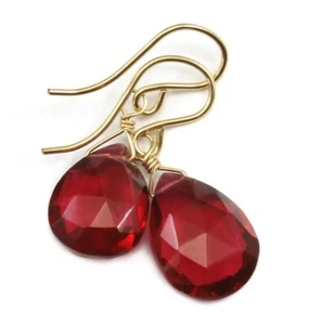 Preciosos Pendientes Pequeños de Turmalina Rosa Rubelita Hechos en Laboratorio Plata de Ley 925 - Imagen 1 de 4