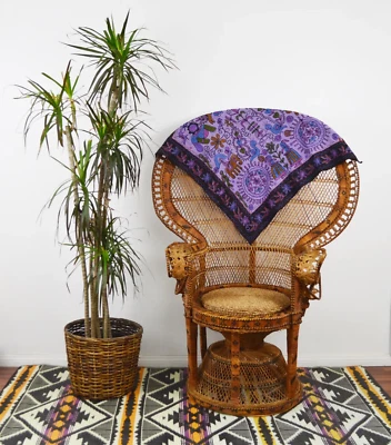 Tapiz bordado Deadstock años 70 boho indio algodón hippie colgante de pared Foto 1 de 4