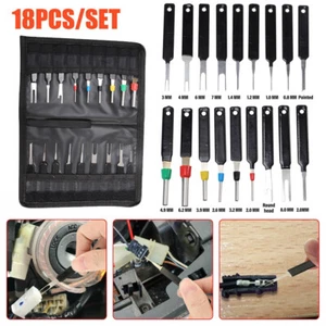 18Pcs Heavy Duty Thick Car Terminal Removal Kit Wire Connector Pin Release Tools - Foto 1 di 12