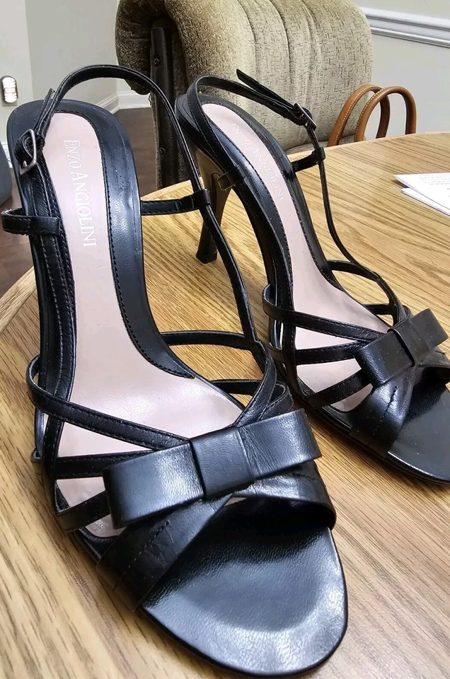 Zapatos de tacón Enzo Angiolini para mujer talla 5 1/2 negros con tiras talla 5,5 Foto 1 de 4