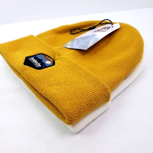 Avalanche Outdoor Adult Mustard Cream Cuffed Knit Warm Winter Beanie Hat 2 Pack - Picture 1 of 5