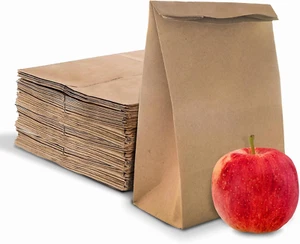 Stock Your Home 4 Lb Kraft Brown Paper Lunch Bags (100 Count) - Bulk Disposable - Picture 1 of 12