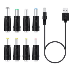 8 in 1 Universal Stromkabel zu DC 5,5 * 2,1mm 6,4 *4,4mm Klinke 5V Ladekabel DE - Bild 1 von 6