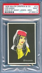 1929 Major Drapkin Trade Card #13 CIRCASSIA Girls of Many Lands PSA 9 MINT - Picture 1 of 2