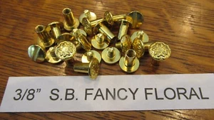 CHICAGO SCHRAUBE 3/8" SOL. Messing Blumen 1 Dutzend Leder Gürtelverschluss Sattlerei S.B. - Bild 1 von 8