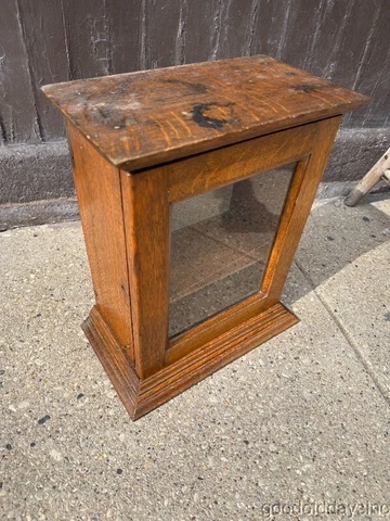 Antique Oak Country Store Display Cabinet Curio Medicine Cab Circa 1910 Cover
