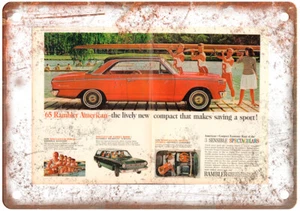 Vintage 1965 American Motors Rambler American Ad Reproduction Metal Sign A11484 - Picture 1 of 2