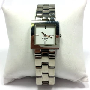 Ladies Boccia Titanium Bracelet Watch 380-09 Square White Dial Swiss Quartz - Picture 1 of 5