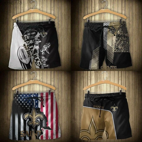 New Orleans Saints Beach Shorts Summer Casual Swim Trunks Sports Board Shorts Cover