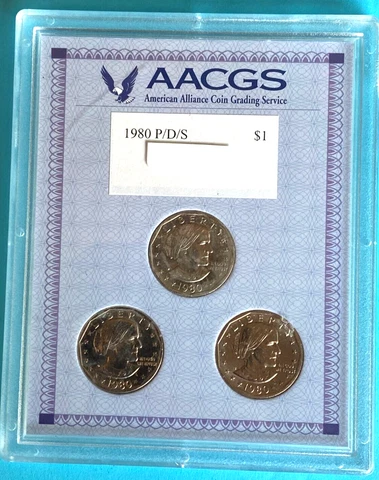 1980  P - D - S  Susan B Anthony Dollar Set Cover