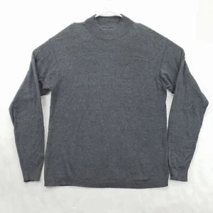 Murano Sweater Mens Large Gray Knitted 100% Silk Long Sleeve Crew Neck Pullover - Picture 1 of 8