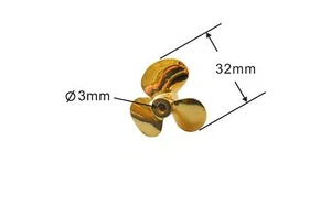 Hélice de barco con exhibición de metal 32 mm de diámetro - 1 par - Imagen 1 de 4