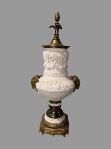 Vintage Antique Sevres Bisque Porcelain Bronze Mounted 19" Bolted Urn - Picture 1 of 11