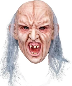 Misshapen Latex Mask w/Hair Fancy Dress Up Halloween Adult Costume Accessory - Picture 1 of 1